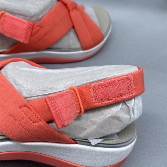 Womens Clarks Sandals Arla Belle Coral Cloudsteppers Wedge Slingback Sz 8.5M - Picture 7 of 10